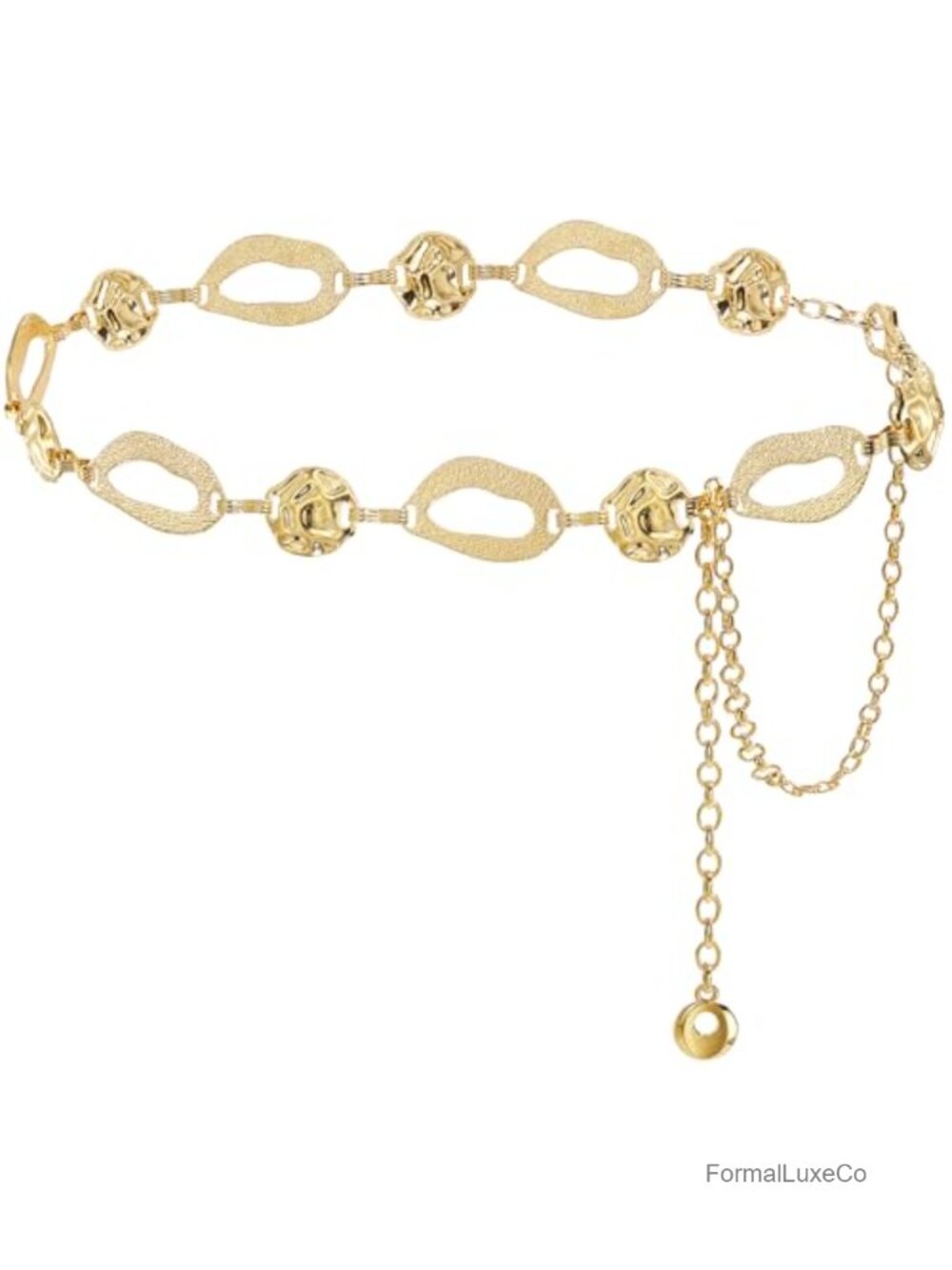 Gold Chunky Waist Chain Belt Alloy for Women Dress Party